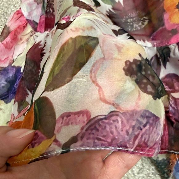 Mac Duggal Asymmetrical Ruffled Halter Floral Gown - Picture 10 of 16